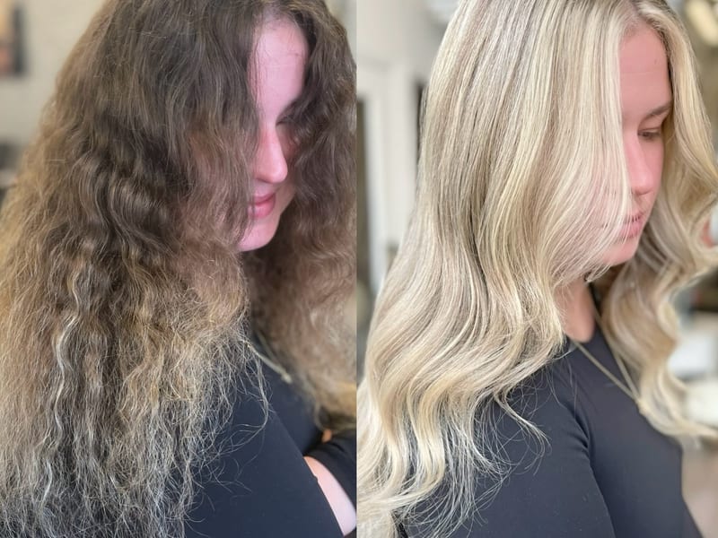 Hair transformation before and after