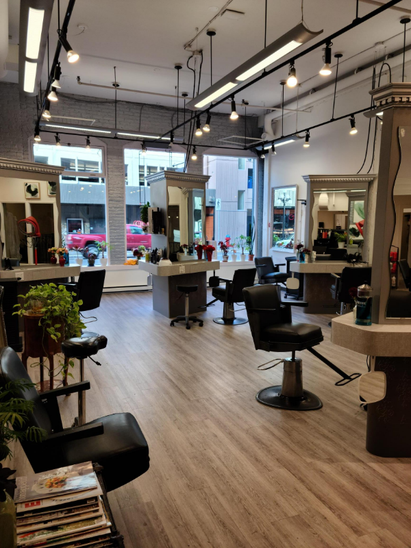 Salon reception and styling area